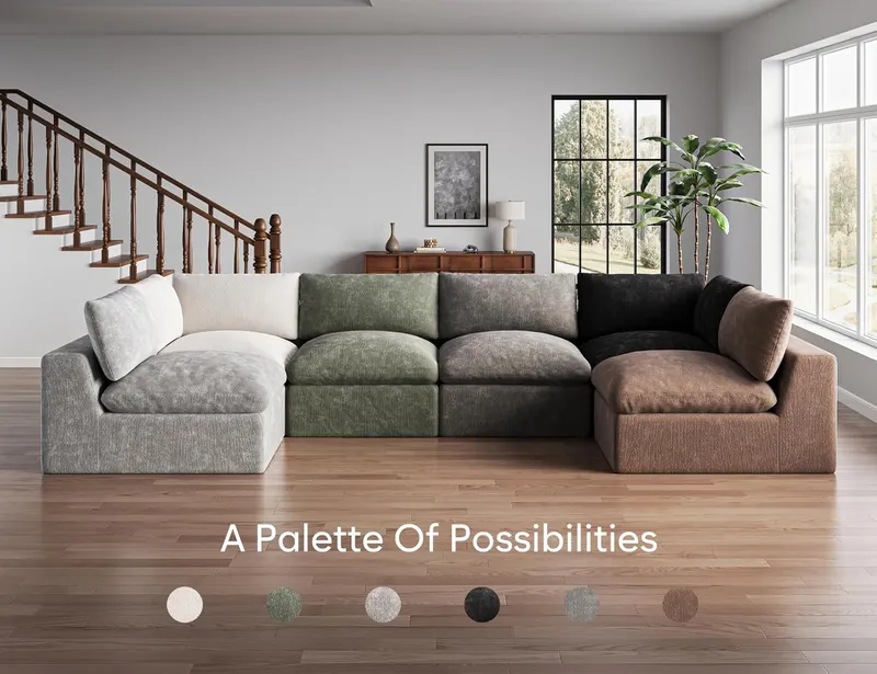 TROMIRY Oversize Boneless Couches for Living Room