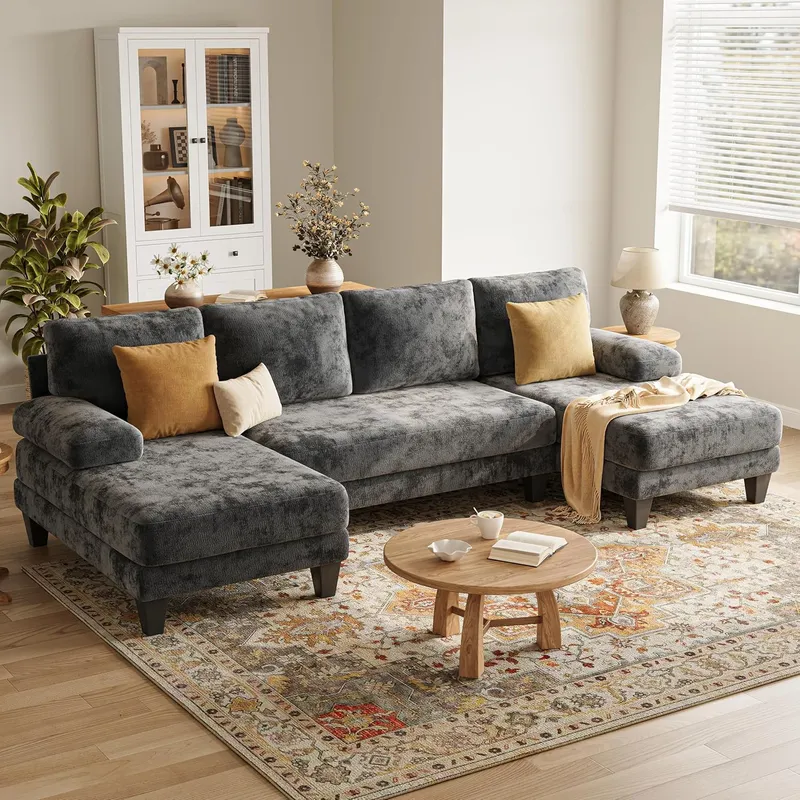 TROMIRY U-Shaped Sectional Couches for Living Room